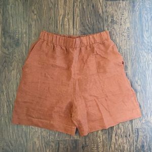 Brown Linen Hackwith Design House Shorts